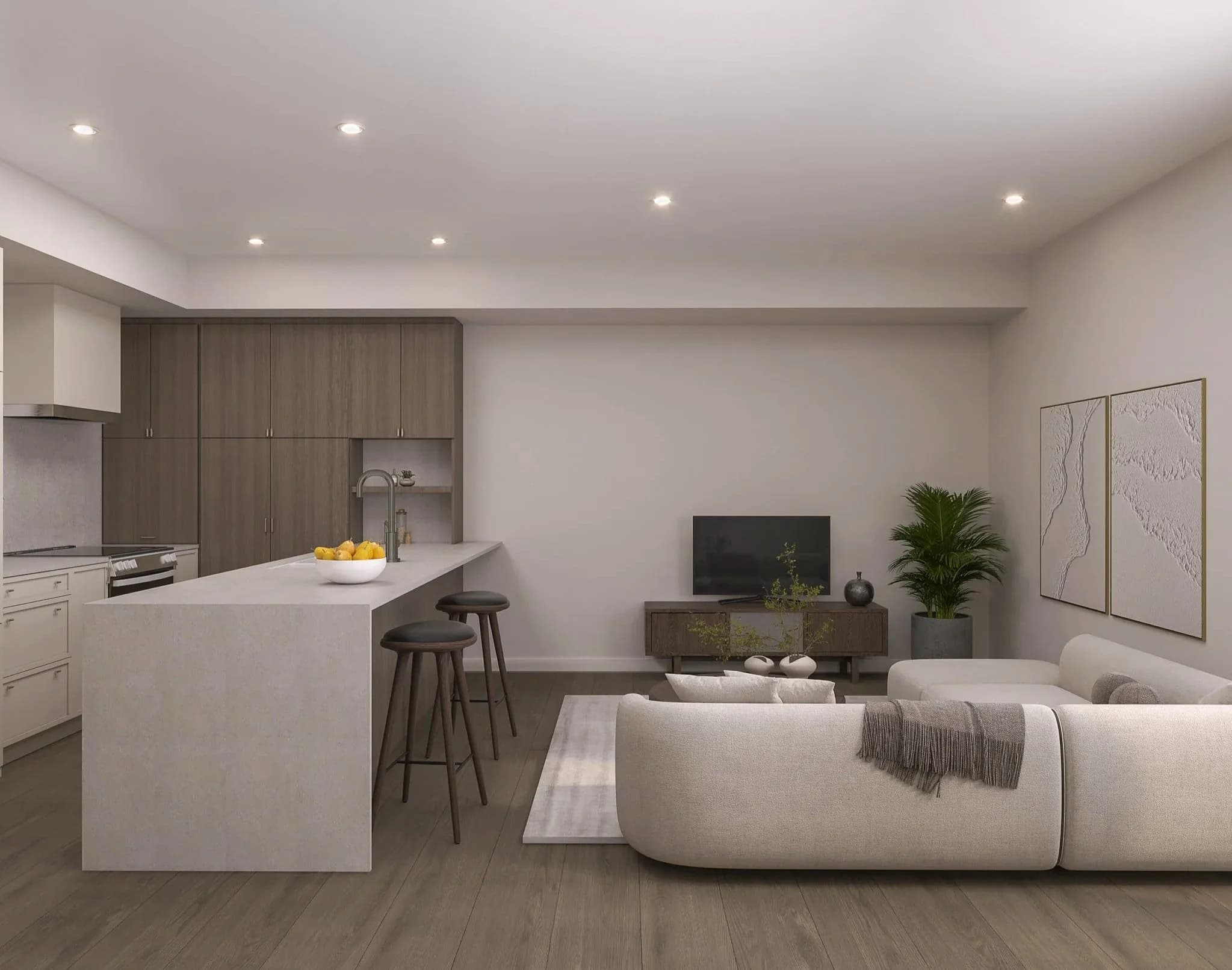 Living space interior at Serenity, designed by Pashcon and partners